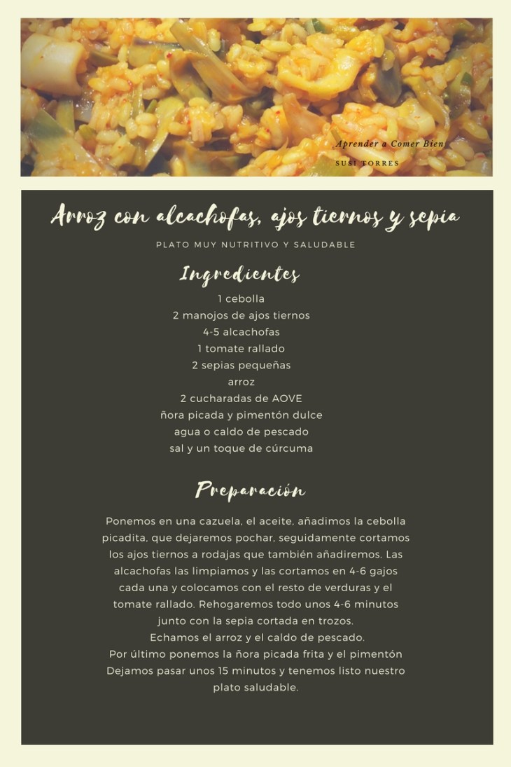 Arroz con alcachofas,ajos tiernos y sepia-4
