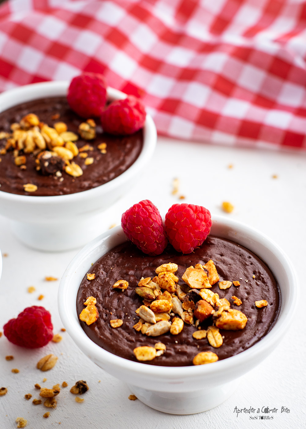 Postre saludable fácil y sin horno. Natillas de Chocolate